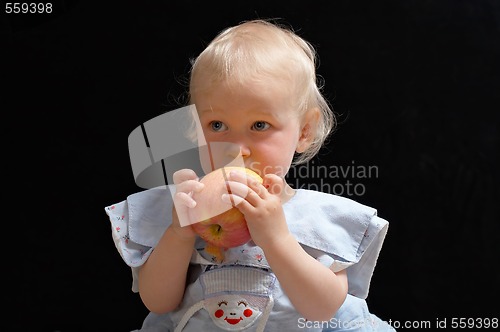 Image of girl with apple