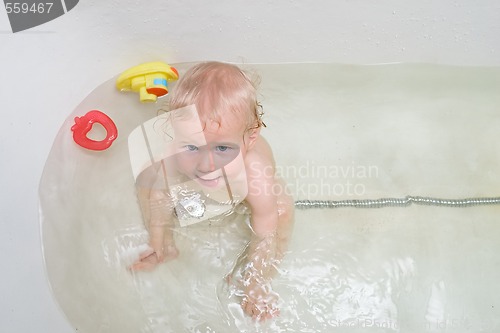 Image of baby bathing