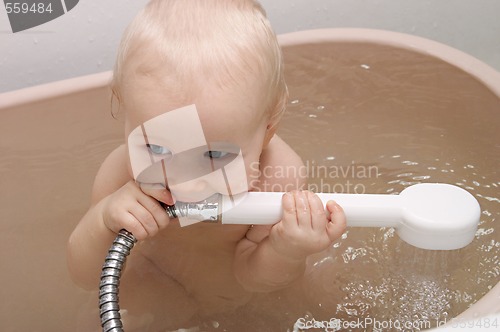 Image of baby with shower