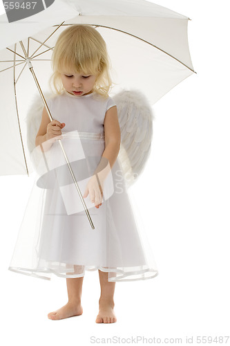 Image of angel with umbrella