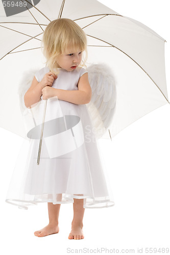 Image of angel with umbrella