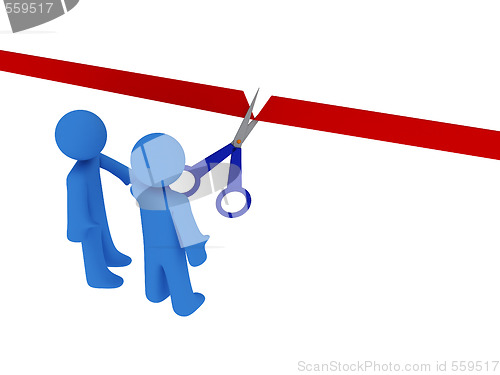 Image of Scissors and red ribbon