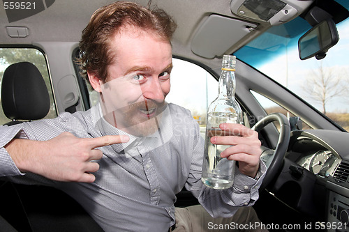 Image of driver and alcohol