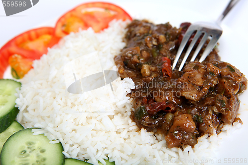 Image of Beef szechuan with fork
