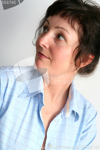 Image of Woman in blue shirt