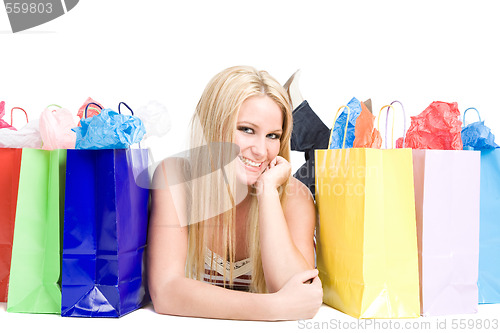 Image of Shopping caucasian girl