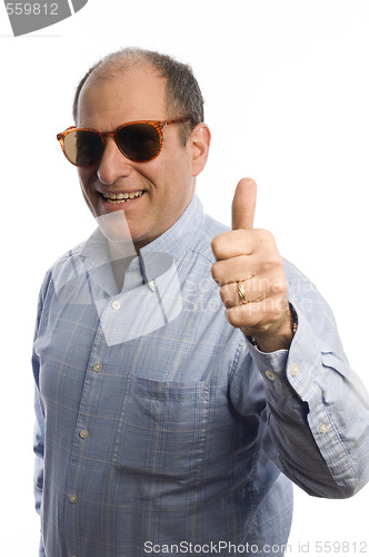 Image of man with thumbs up sign