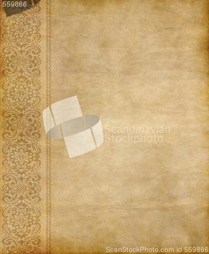 Image of old floral parchment