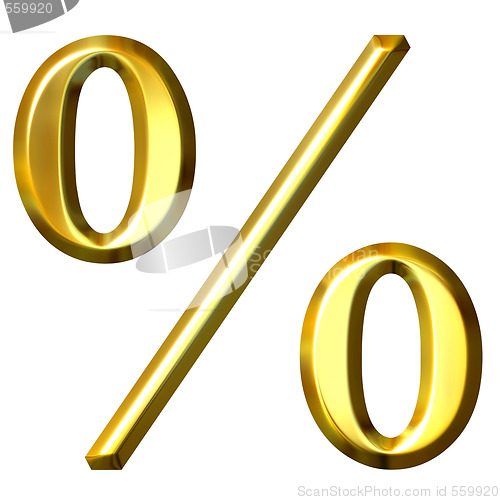 Image of 3d Golden Percentage Symbol