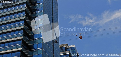 Image of Singapore Skyscraper and Cable Car