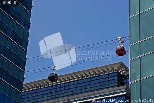 Image of Singapore Skyscraper and Cable Car