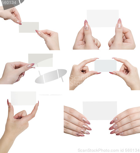 Image of hands and business card