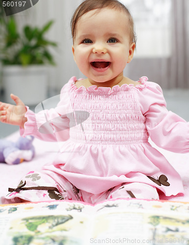 Image of Cute baby reading