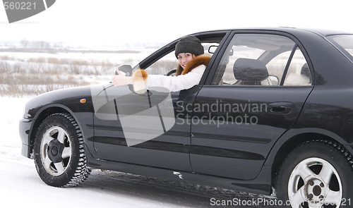 Image of woman in the car