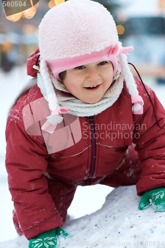 Image of Cute child likes winter fun