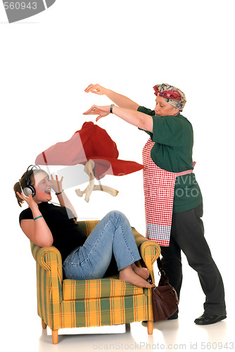 Image of Housewife with lazy daughter