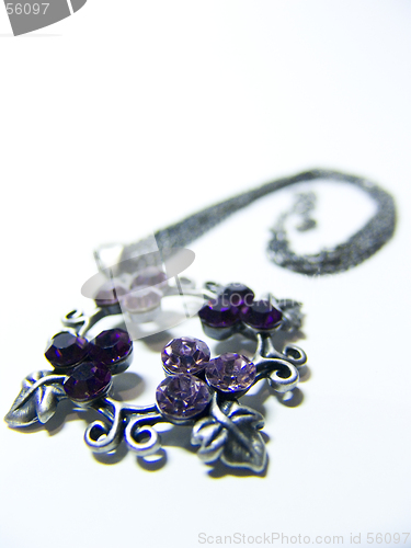 Image of Silver necklave with purple stones