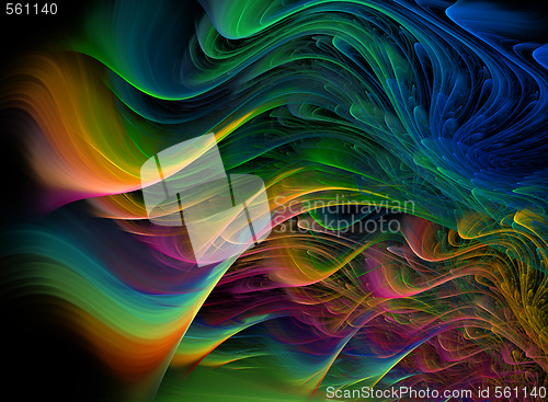 Image of Fractal multicolored waves