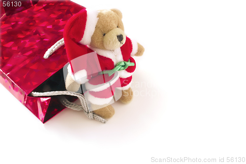 Image of santa teddy and bag