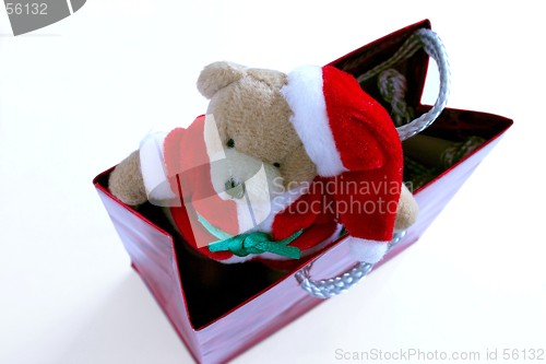 Image of santa teddy in a bag