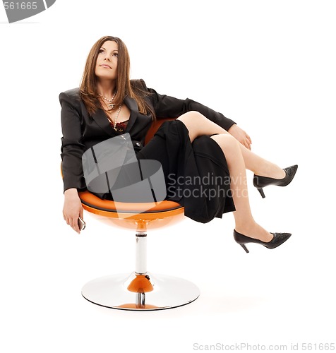 Image of pensive businesswoman