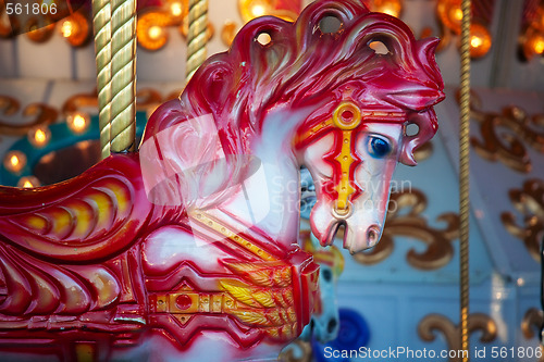 Image of Red Carousal Horse