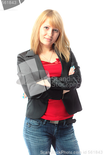 Image of Young blond businesswoman