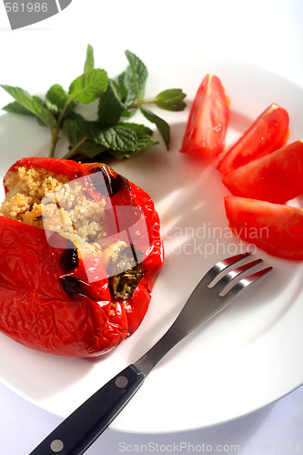 Image of Cous-cous stuffed peppers vertical