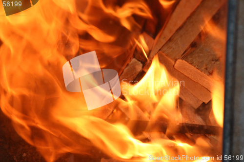 Image of fire in a stove