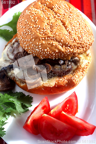 Image of Vegetarian mushroom burger