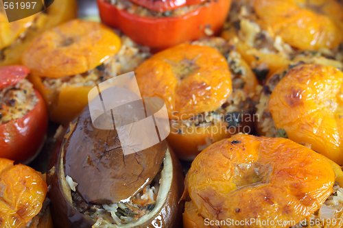 Image of Baked stuffed vegetables greek style