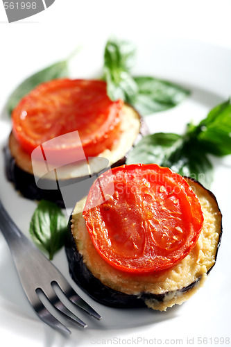 Image of Tomato and aubergine bake
