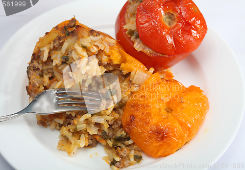 Image of Baked stuffed vegetables greek style