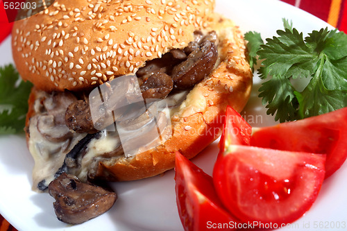 Image of Cheese mushroom burger bun