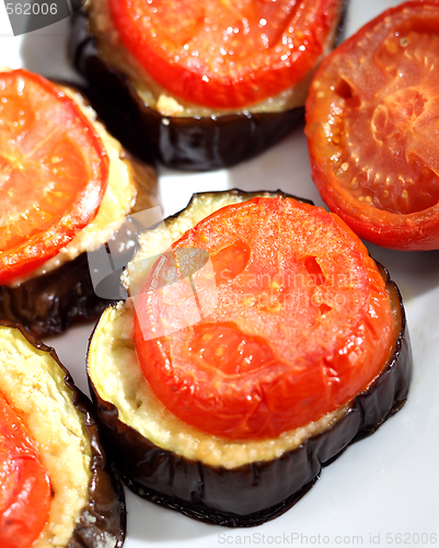 Image of Tomato and aubergine bake