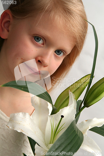 Image of Girl and lilies