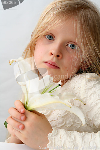 Image of Girl and lilies