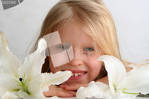 Image of Girl and lilies
