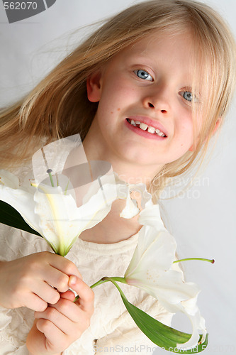 Image of Girl and lilies