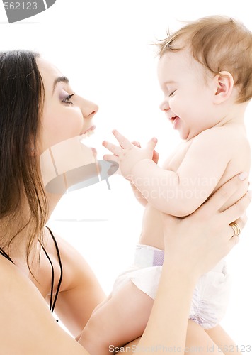 Image of baby boy in mother hands