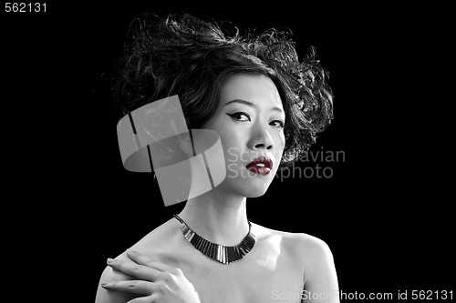 Image of Asian woman with red lips
