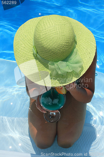 Image of Woman in blue pool