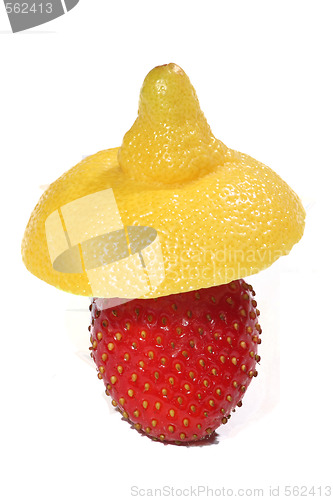 Image of Strawberry with a lemon sombrero