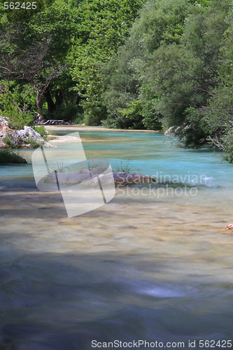 Image of Landscape with mountains, forest and river