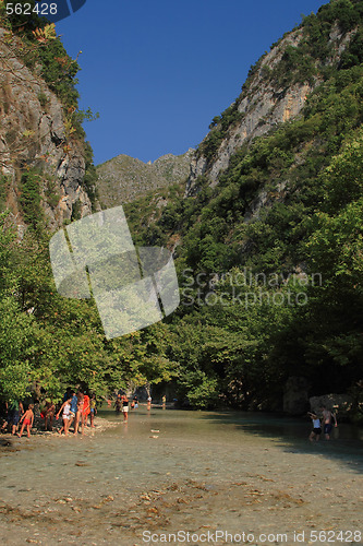 Image of Landscape with mountains, forest and river