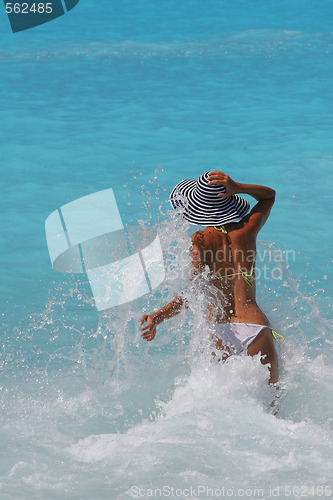 Image of Pretty blonde in bikini