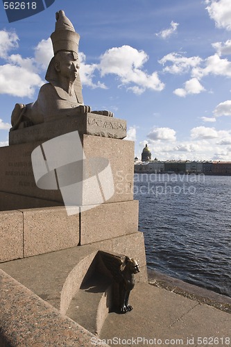 Image of The stone sculpture of the sphinx