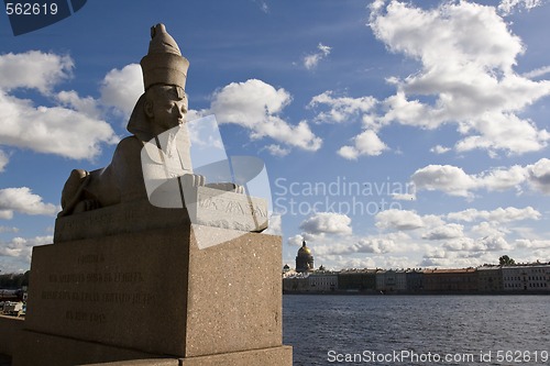 Image of The stone sculpture of the sphinx