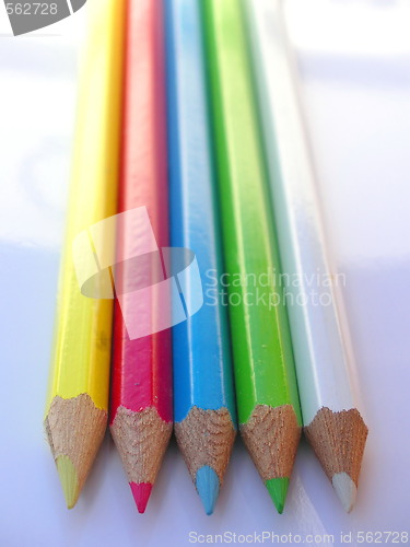 Image of five crayons