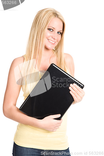 Image of Young student and laptop